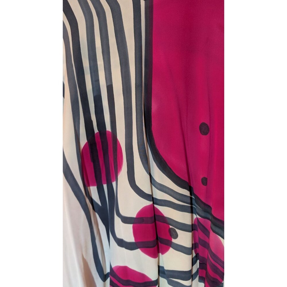 Nora Lottie Abstract Poncho Top Womens One Size Boho Art to Wear Statement - Picture 6 of 6